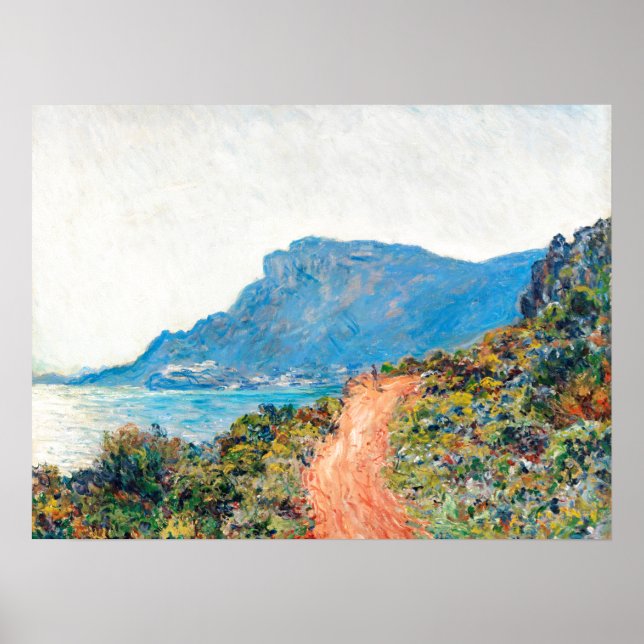 Claude Monet Corniche nära Monaco Poster (Framsidan)
