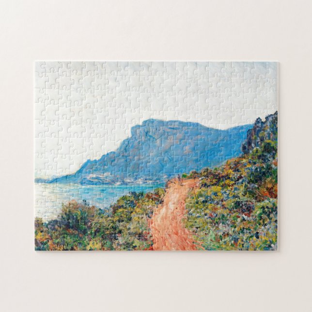 Claude Monet Corniche nära Monaco Pussel (Horisontell)