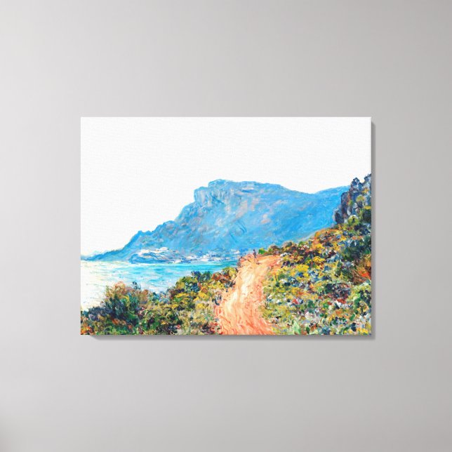 Claude Monet Cornichen nära Monaco Canvastryck (Framsida)