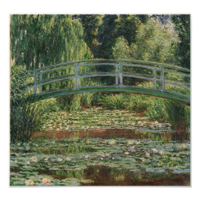 Claude Monet - Den japanska fotbron Fototryck (Framsidan)