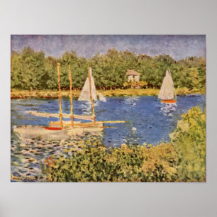 Claude Monet - den Seine handfatet på Argenteuil Poster