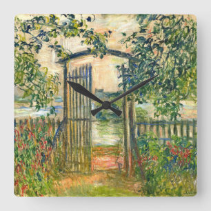 Claude Monet: Den trädgårds- grinden på Vetheui Fyrkantig Klocka