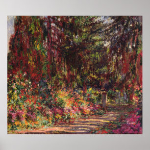 Claude Monet den trädgårds- vägen på Giverny Poster