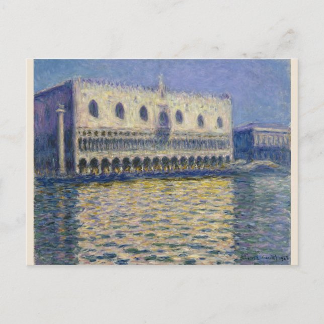 Claude Monet, Doges Palace (Le Palais Ducal) Vykort (Framsida)