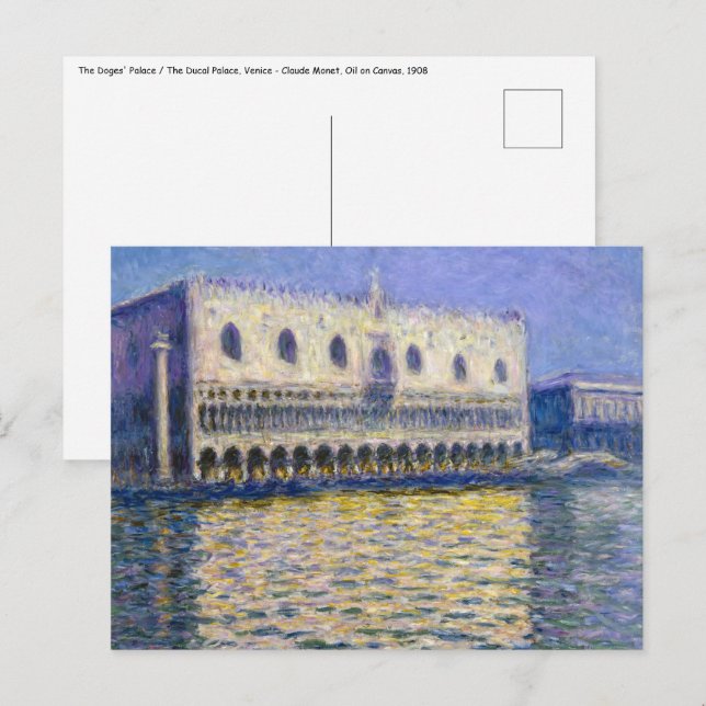 Claude Monet - Doges' Palace Vykort (Fram/baksida)