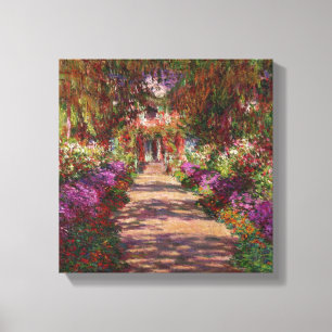 Claude Monet en bana i Monets trädgård Canvastryck