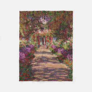 Claude Monet En bana i Monets trädgård Fleecefilt