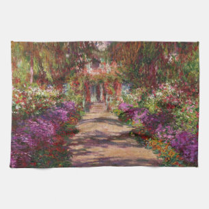 Claude Monet En bana i Monets trädgård Kökshandduk