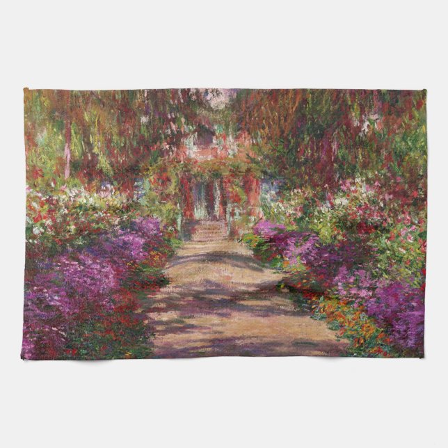 Claude Monet | En bana i Monets trädgård Kökshandduk (Horisontell)