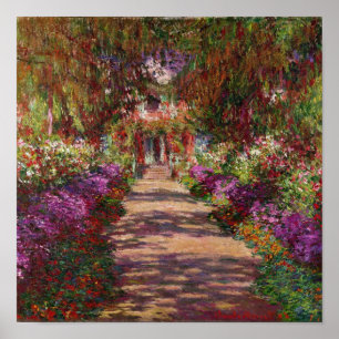 Claude Monet En bana i Monets trädgård Poster