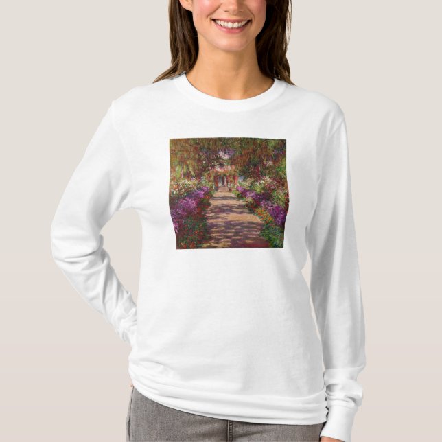 Claude Monet | en bana i Monets trädgård T-shirt (Framsida)