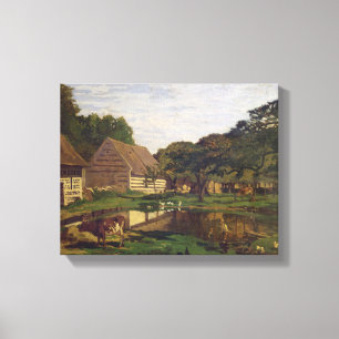 Claude Monet en Farmyard i Normandy Canvastryck