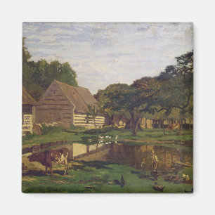 Claude Monet   en Farmyard i Normandy Magnet