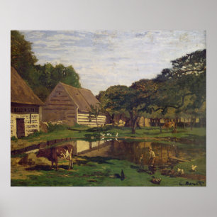 Claude Monet en Farmyard i Normandy Poster