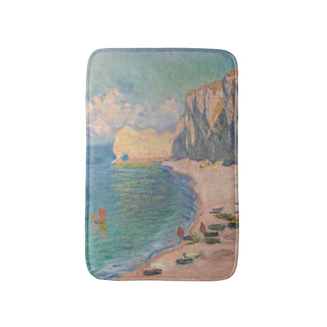 Claude Monet - Etretat: Beach och Falaise d'Bland Badrumsmatta (Framsidan (Vertikal))