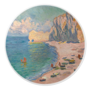 Claude Monet - Etretat: Beach och Falaise d'Bland Knopp