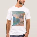 Claude Monet - Etretat: Beach och Falaise d'Bland T Shirt<br><div class="desc">Etretat: The Beach and the Falaise d'Bland - Claude Monet,  1885</div>