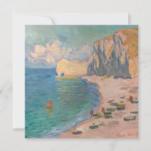 Claude Monet - Etretat: Beach och Falaise d'Bland Tack Kort