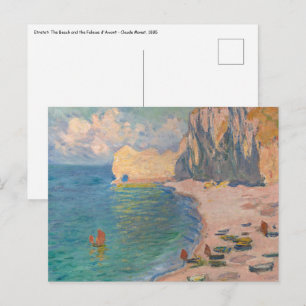 Claude Monet - Etretat: Beach och Falaise d'Bland Vykort