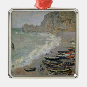 Claude Monet Etretat, strand och Porte d'Amont Julgransprydnad Metall