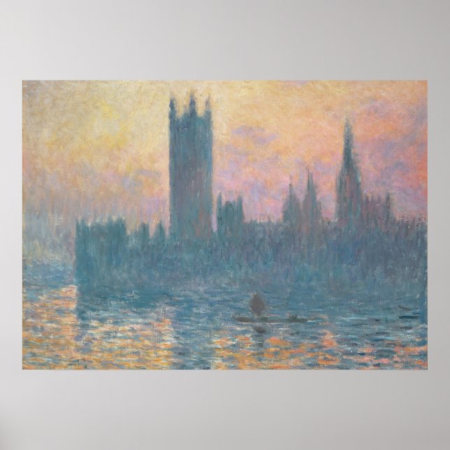 Claude Monet | Europaparlamentets hus, Sunset Poster (Framsidan)