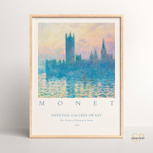 Claude Monet Europaparlamentets kammare Sunset Art Poster
