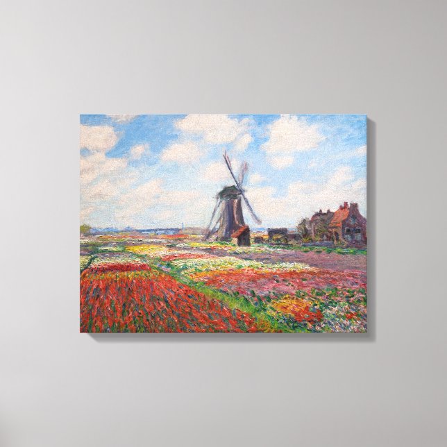Claude Monet - Fält i Tulips i Nederländerna Canvastryck (Framsida)