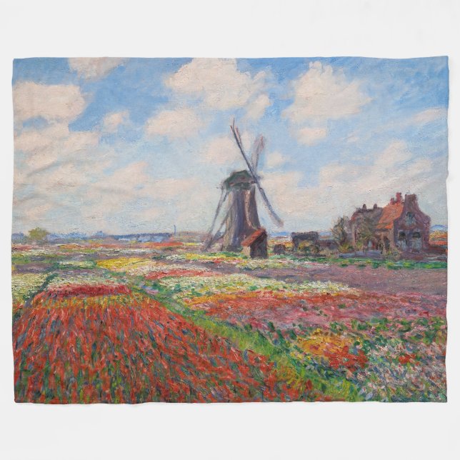 Claude Monet - Fält i Tulips i Nederländerna Fleecefilt (Framsidan (Horisontell))