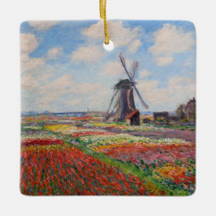Claude Monet - Fält i Tulips i Nederländerna Julgransprydnad Keramik