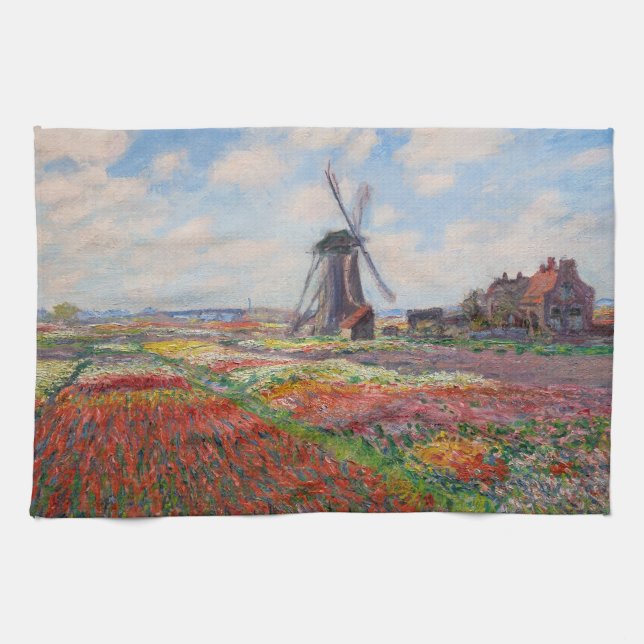 Claude Monet - Fält i Tulips i Nederländerna Kökshandduk (Horisontell)