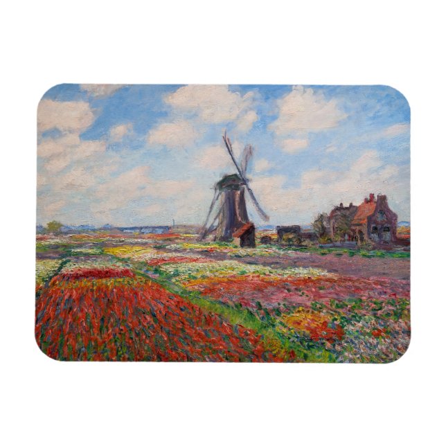 Claude Monet - Fält i Tulips i Nederländerna Magnet (Horisontell)