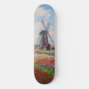 Claude Monet - Fält i Tulips i Nederländerna Mini Skateboard Bräda 18,5 Cm