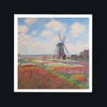 Claude Monet - Fält i Tulips i Nederländerna Pappersservett<br><div class="desc">Fält i Tulips in Holland (Champs de tulipes en Hollande) - Claude Monet,  Oil on Canvas,  1886</div>