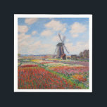 Claude Monet - Fält i Tulips i Nederländerna Pappersservett<br><div class="desc">Fält i Tulips in Holland (Champs de tulipes en Hollande) - Claude Monet,  Oil on Canvas,  1886</div>