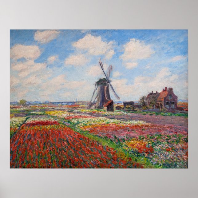 Claude Monet - Fält i Tulips i Nederländerna Poster (Framsidan)