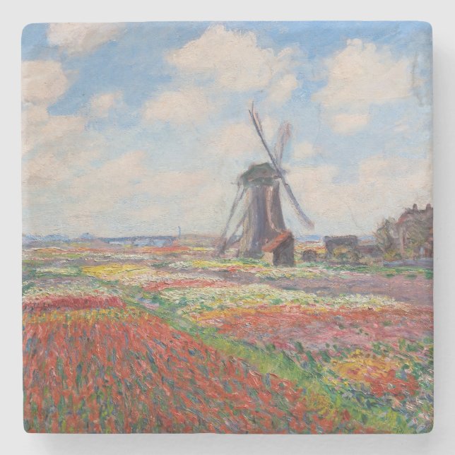 Claude Monet - Fält i Tulips i Nederländerna Stenunderlägg (Framsidan)