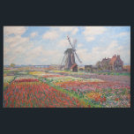 Claude Monet - Fält i Tulips i Nederländerna Tyg<br><div class="desc">Fält i Tulips in Holland (Champs de tulipes en Hollande) - Claude Monet,  Oil on Canvas,  1886</div>