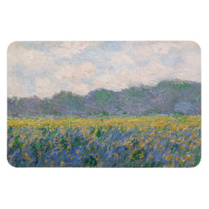 Claude Monet - Fält med gula irisar vid Giverny Magnet