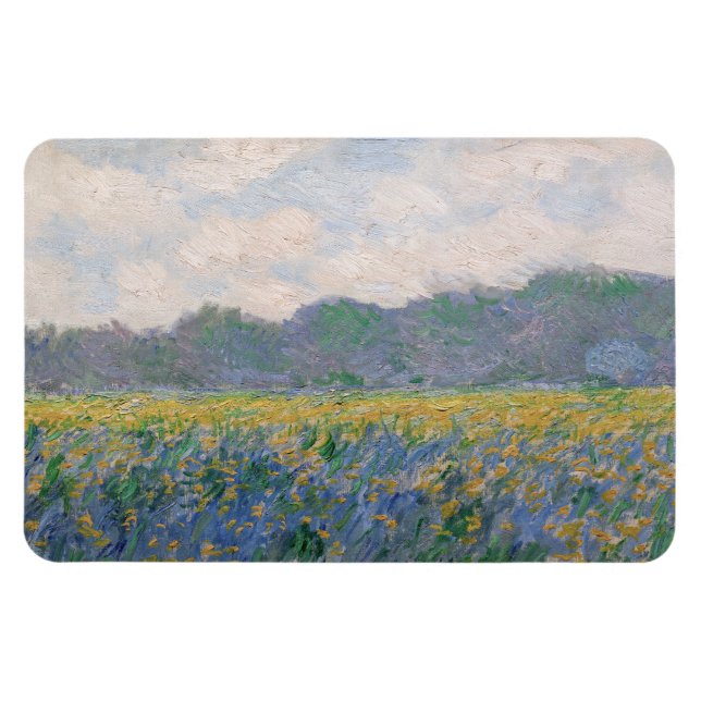 Claude Monet - Fält med gula irisar vid Giverny Magnet (Horisontell)