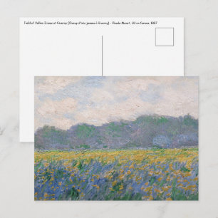Claude Monet - Fält med gula irisar vid Giverny Vykort