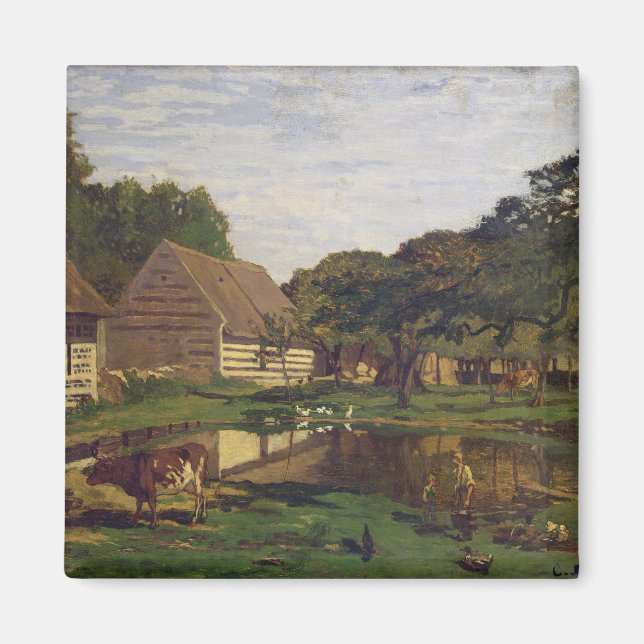 Claude Monet | Farmyard i Normandie Magnet (Framsidan)