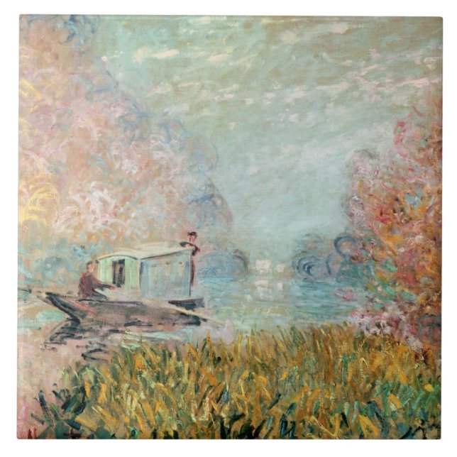 Claude Monet | fartygstudio på Seinen Kakelplatta (Framsidan)