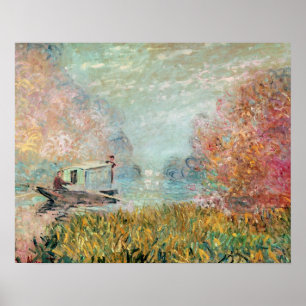 Claude Monet fartygstudio på Seinen Poster