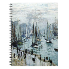 Claude Monet FishBoats Lämnande hamnen Anteckningsbok