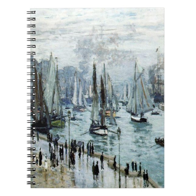 Claude Monet FishBoats Lämnande hamnen Anteckningsbok (Framsidan)
