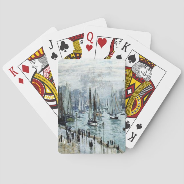 Claude Monet FishBoats Lämnande hamnen Casinokort (Baksidan)