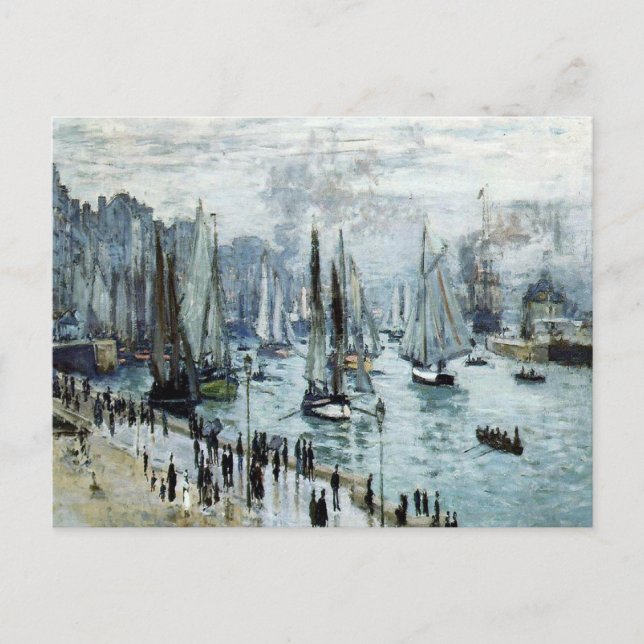 Claude Monet FishBoats Lämnande hamnen Vykort (Framsida)