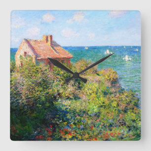 Claude Monet: Fishermans stuga på Varengeville Fyrkantig Klocka