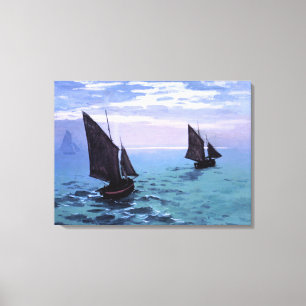 Claude Monet: Fiskebåtar på deras långt Canvastryck
