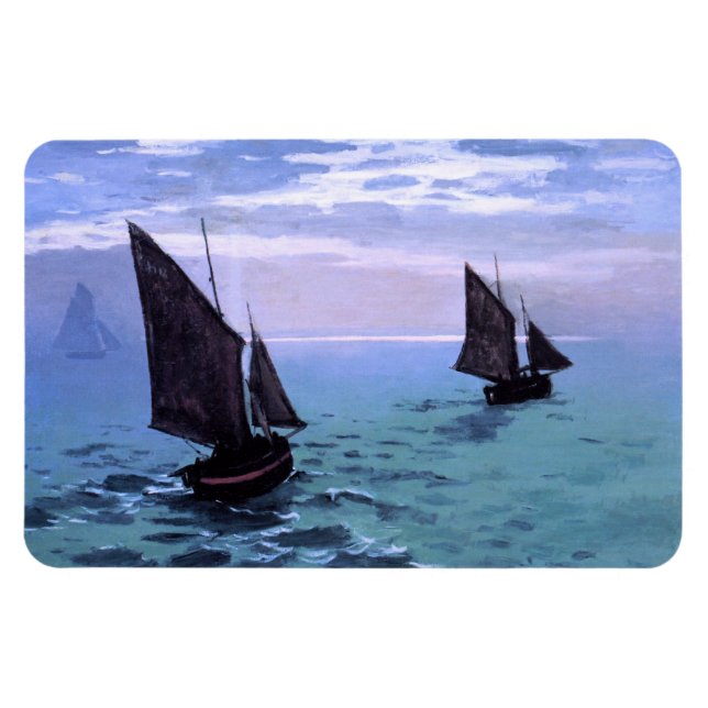 Claude Monet: Fiskebåtar på deras väg Magnet (Horisontell)